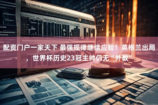 配资门户一家天下 最强规律继续应验！英格兰出局，世界杯历史23冠主帅仍无“外教”